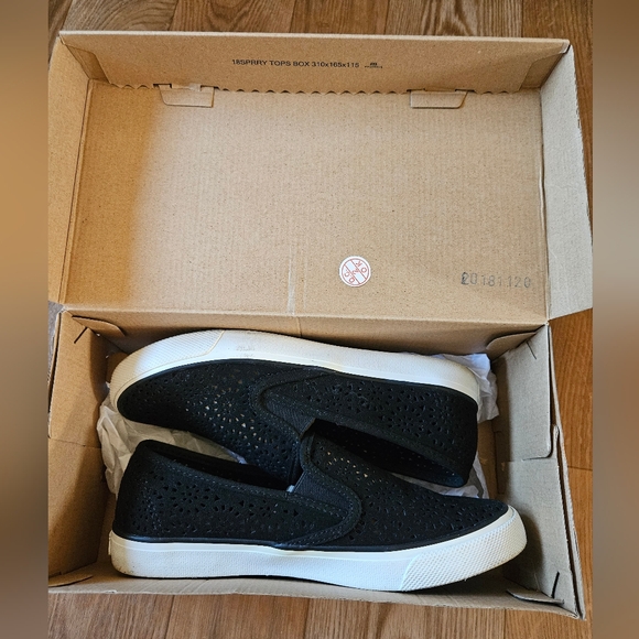 Sperry Seaside Perf Emboss Blk Women's Size 8.5 (No Box) - Picture 7 of 8